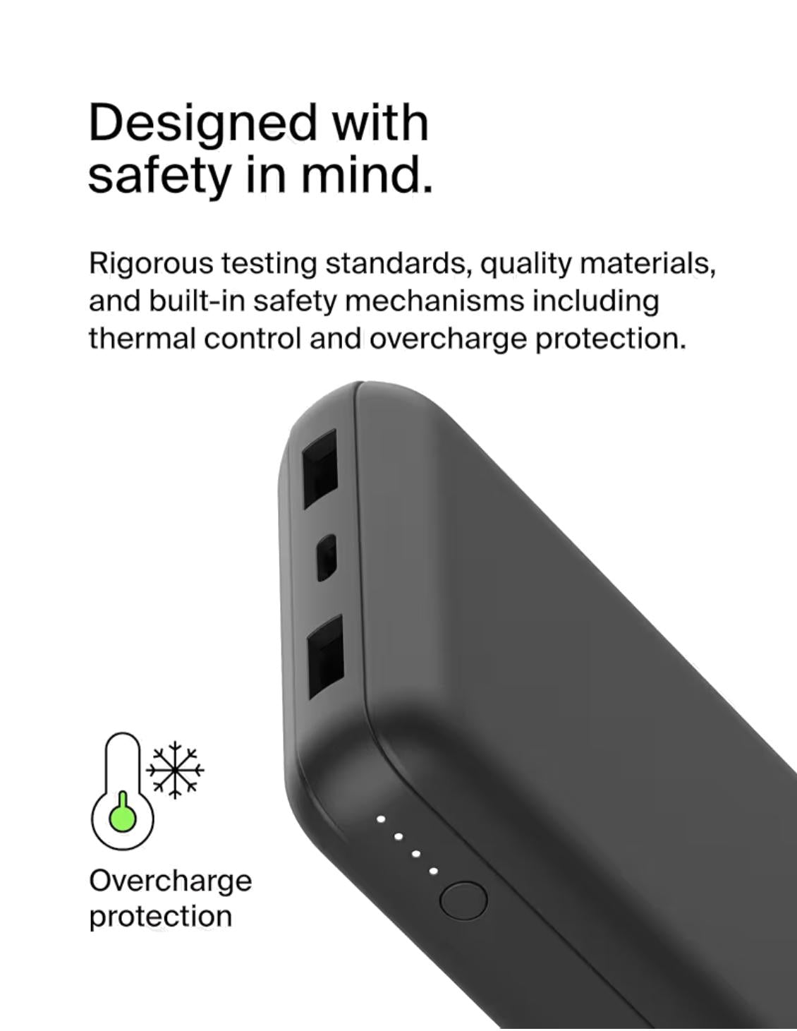 Belkin 20000mAh USB C Power Bank 3-Port Fast Charger iPhone, Galaxy, Pixel, iPad