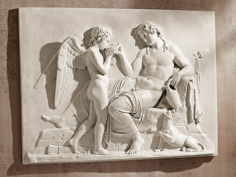 Design Toscano Eros & Dionysus High Relief Wall Frieze – Antique Stone 68.5cm