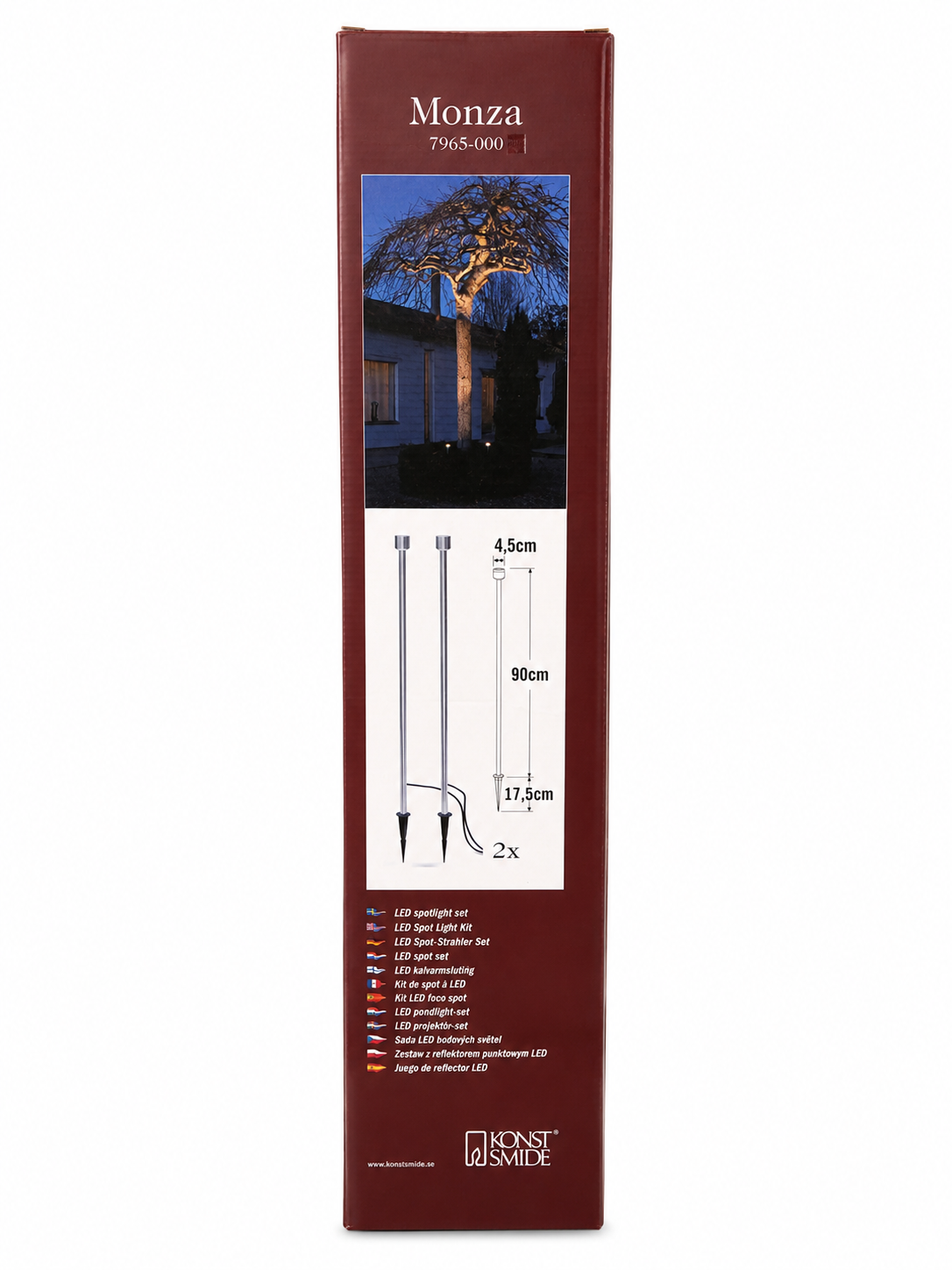 Konstsmide Monza LED Garden Spot Light Set 2 x 3W IP44 12V Outdoor Landscape Tree Lights