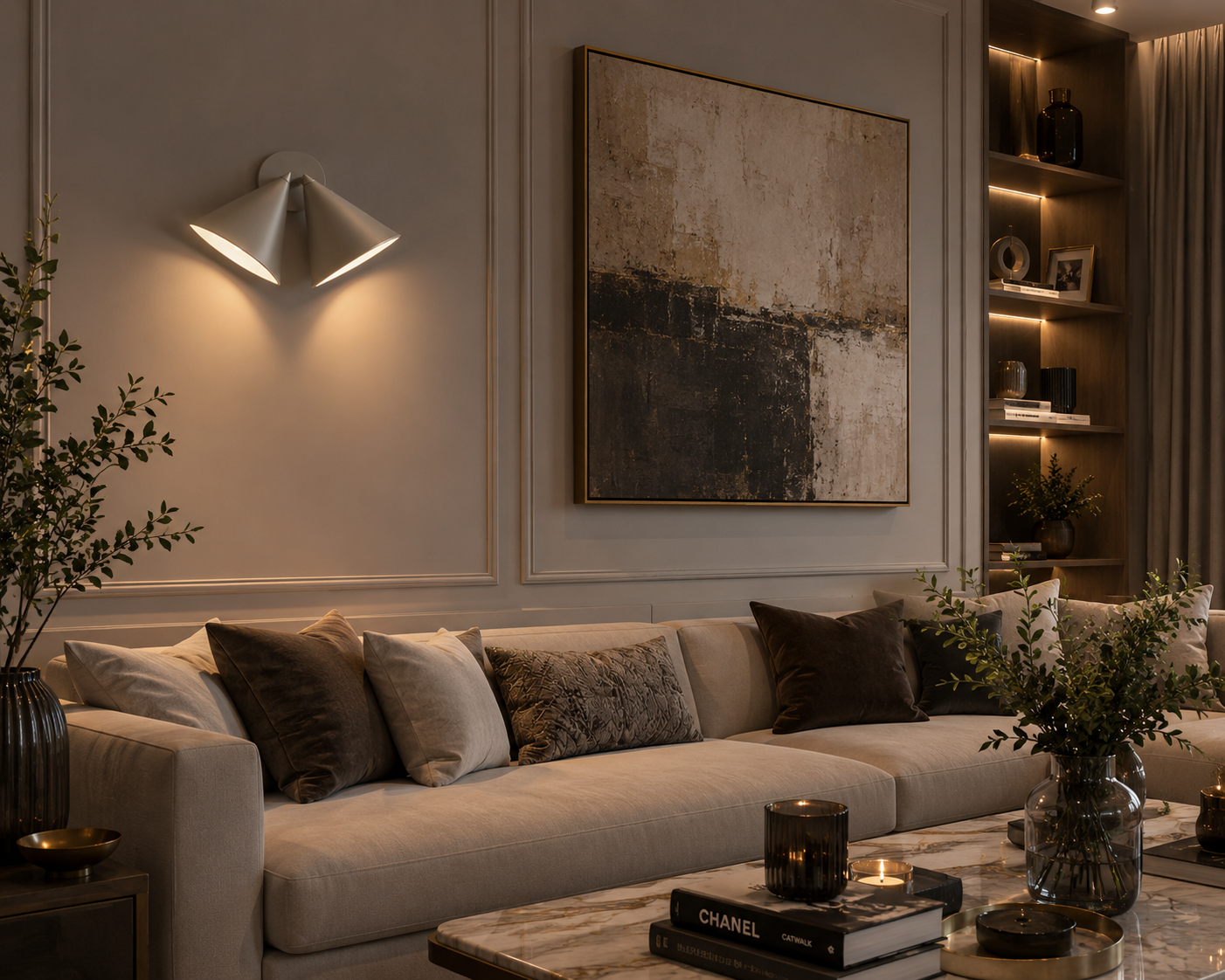 AM.PM Moke Double Cone Wall Light Grey | Adjustable Modern Designer Metal Wall Lamp