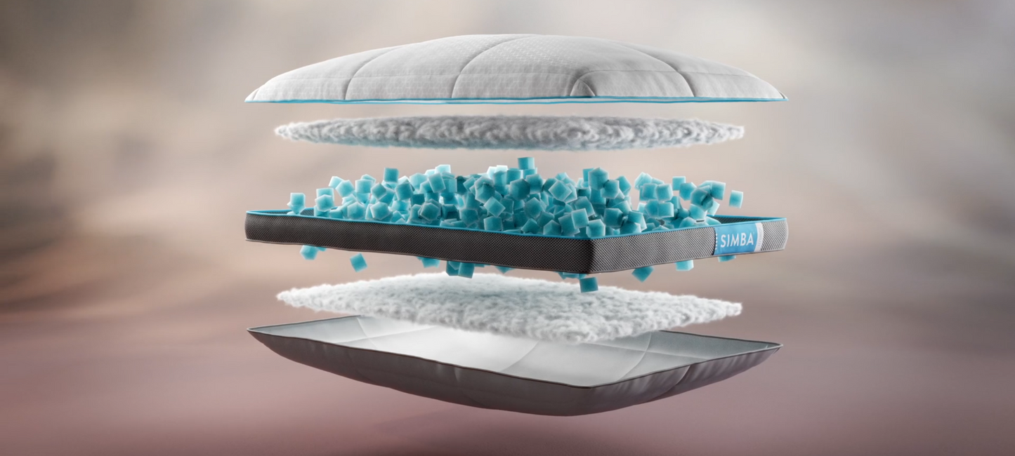 SIMBA Hybrid Pillow | Cooling Memory Foam Pillow with Nanocube Technology | Breathable Luxury Bed Pillow