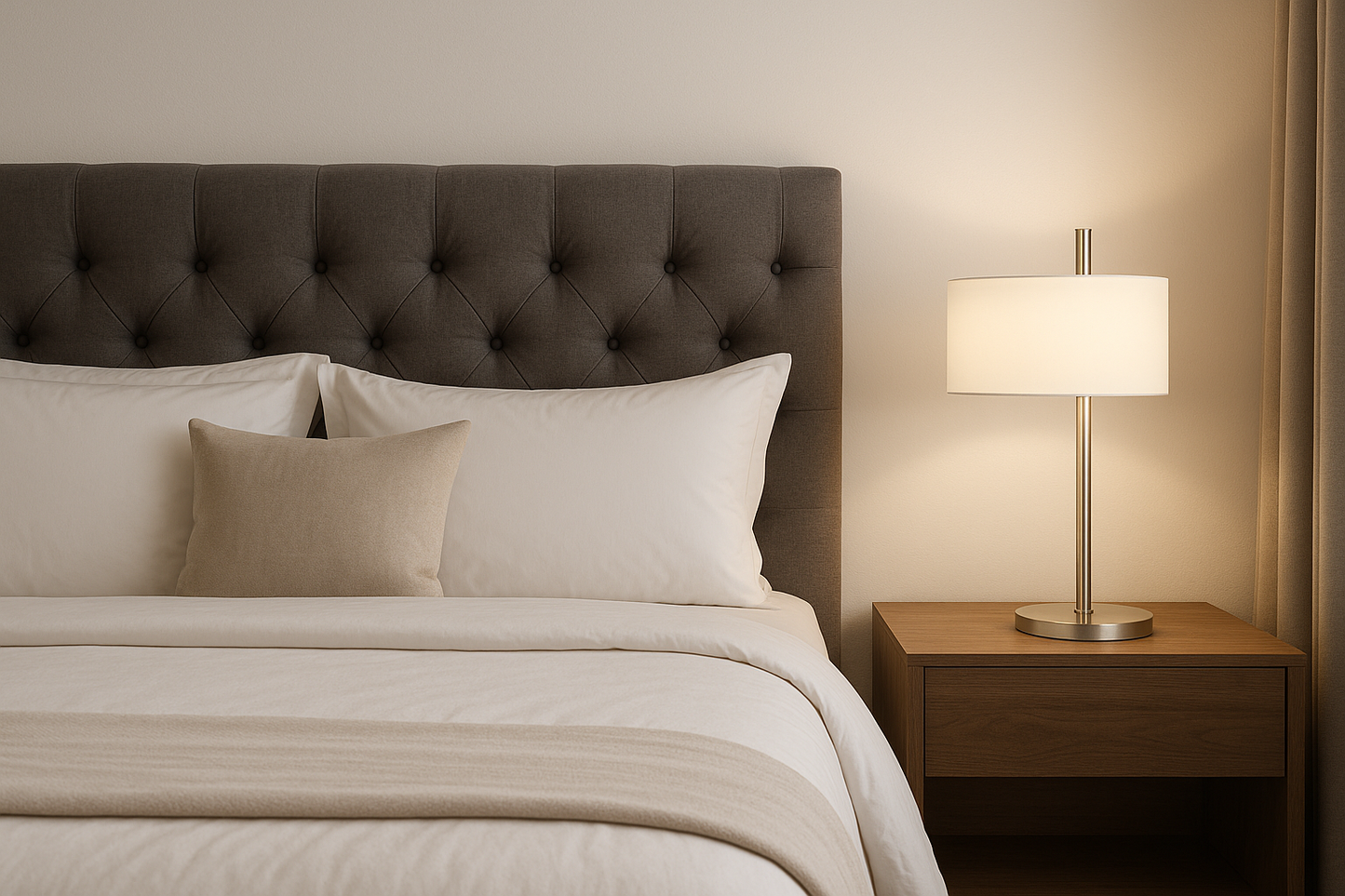 Attwood LED Table Lamp – Polished Nickel with White Faux Silk Shade | Dimond Lighting