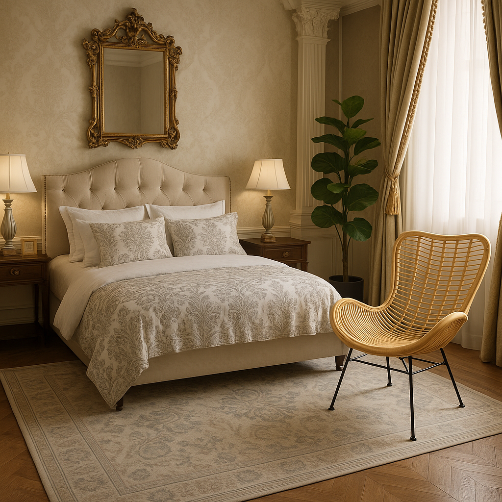 Colorado Modern Wicker Fair Natural Brown Rattan & Black Metal Accent Chair 