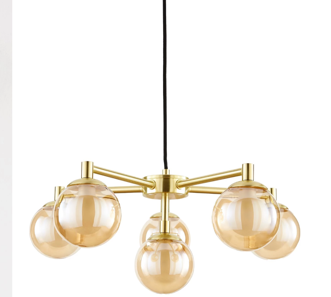 Very Home Double Glass 6 Light Chandelier Ceiling Light