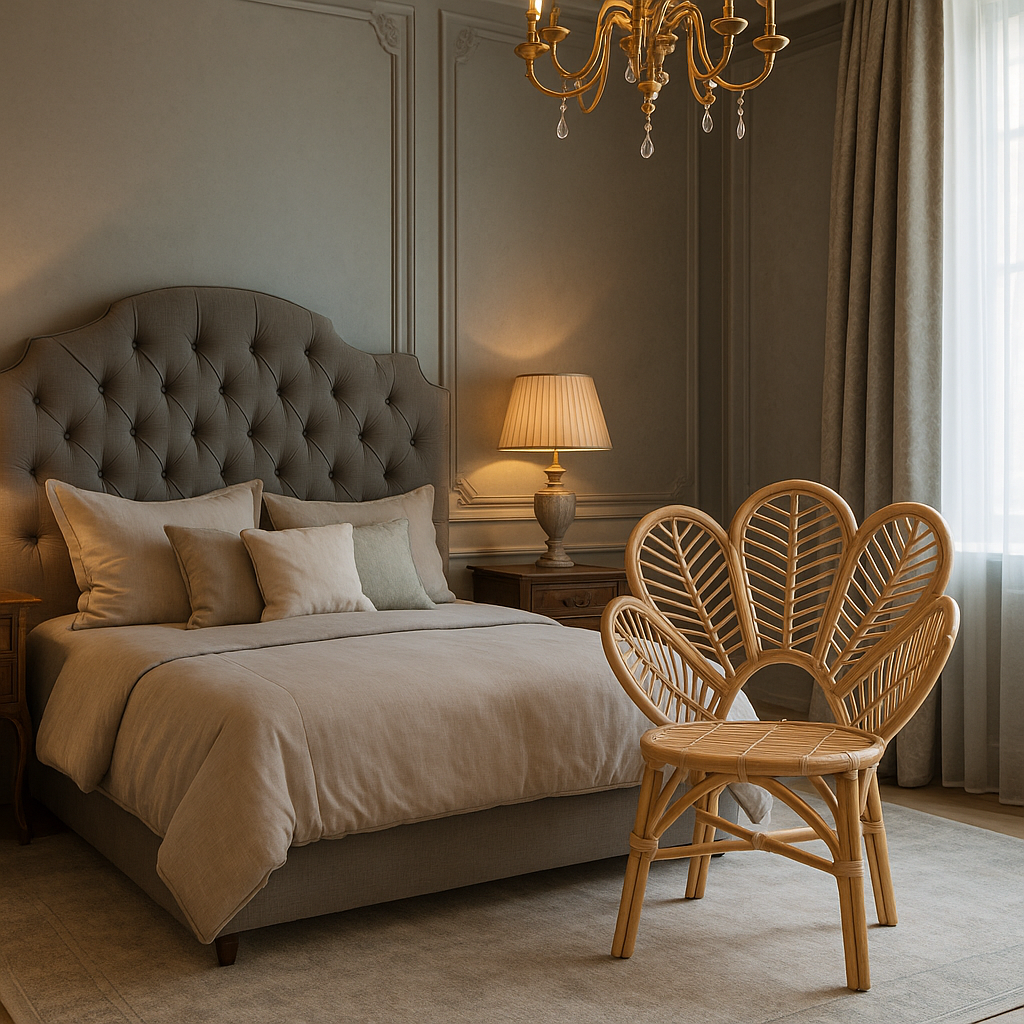 Bali & Pari Eliava Natural Rattan Flower Accent Chair – Natural Brown