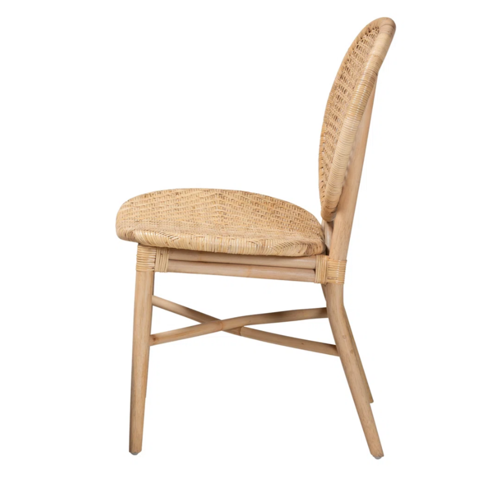 Alejondro Natural Rattan Dining Chair – 17 Stories King Louis Back Handcrafted Bohemian Side Chair (Fully Assembled)