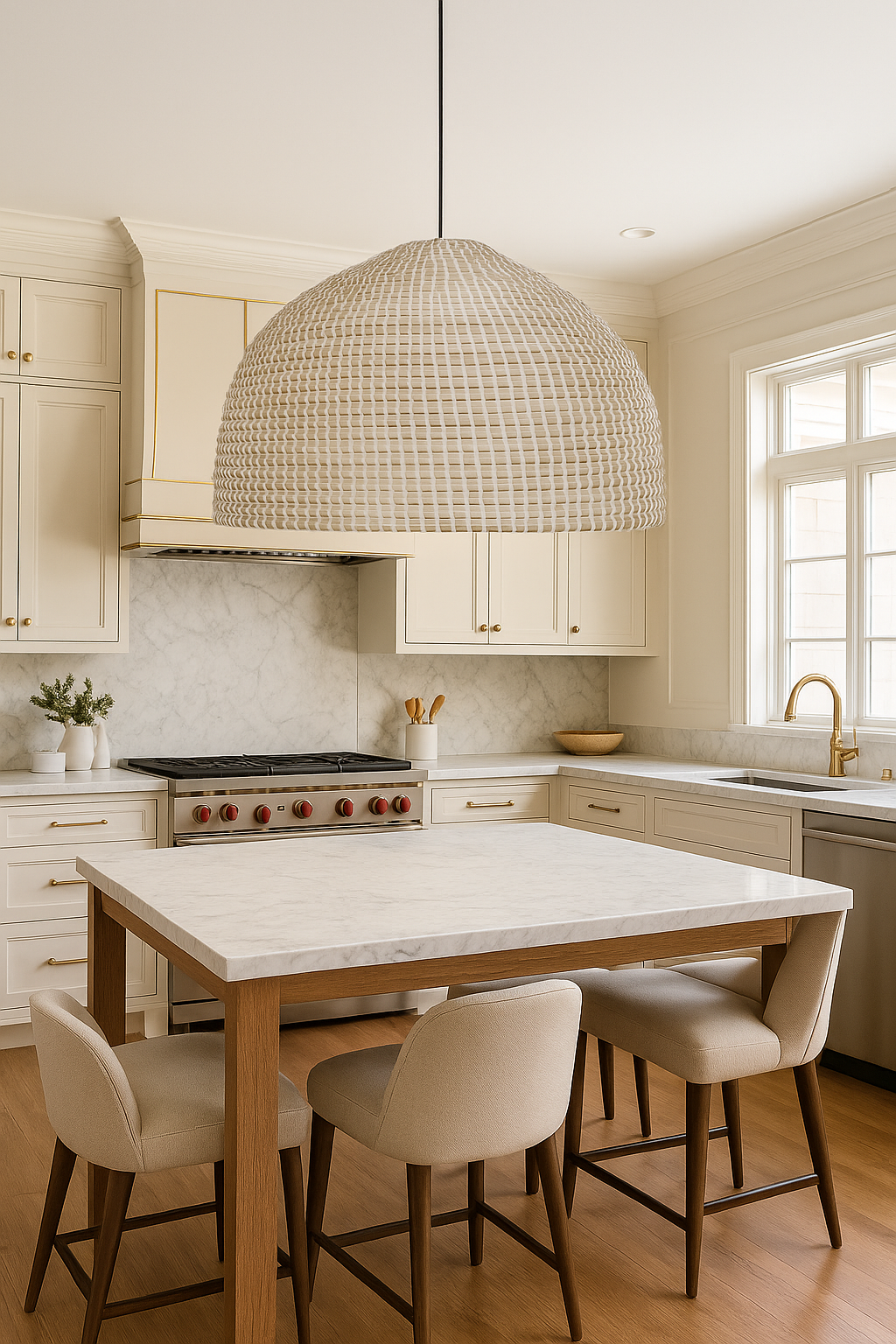 Beliani Pepakan Wicker Pendant Lamp  Boho Dome Ceiling Light | Natural Seagrass