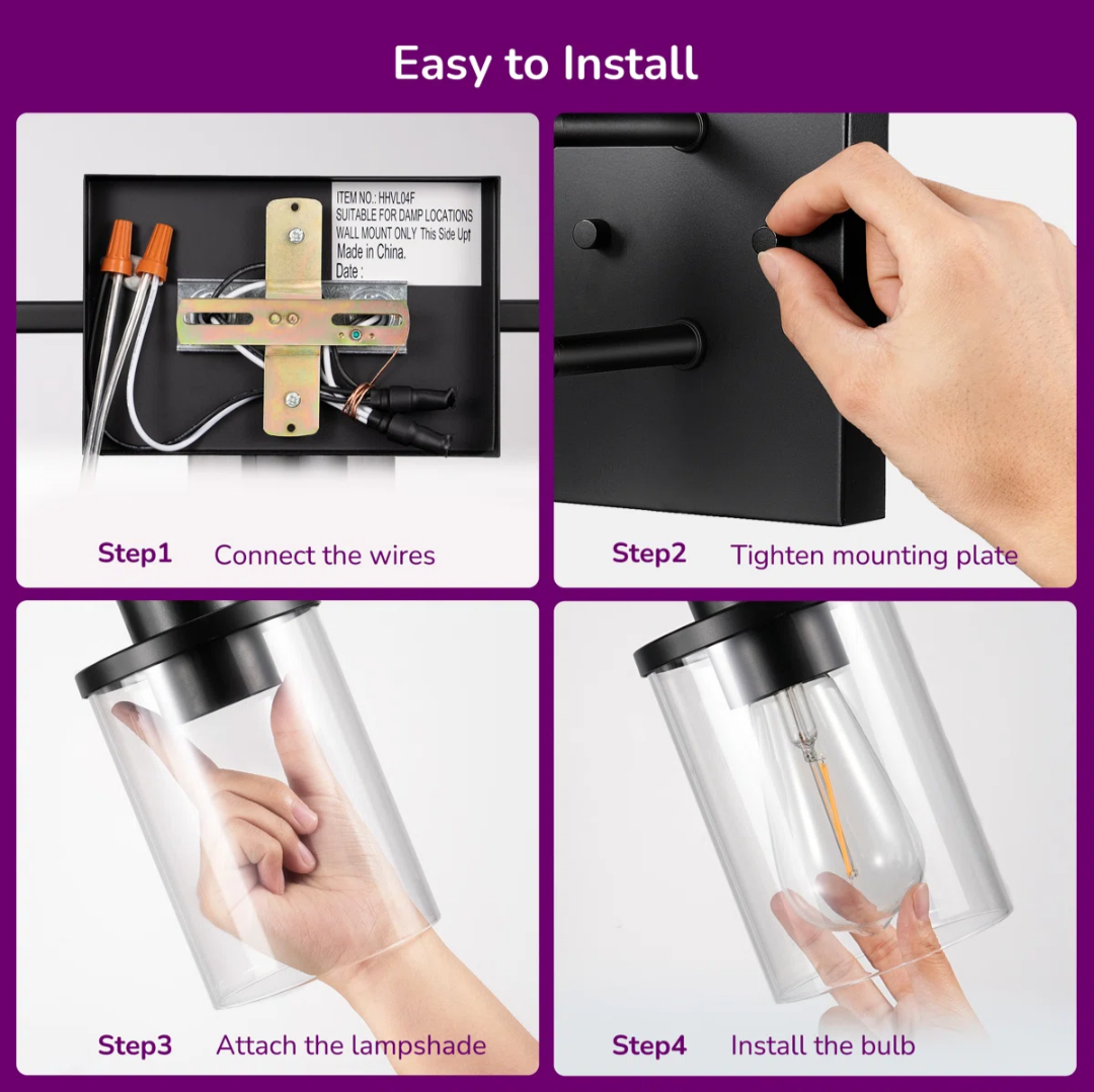 Breakwater Bay Belhaven 3-Light Black Bathroom Vanity Wall Light Dimmable Fixture