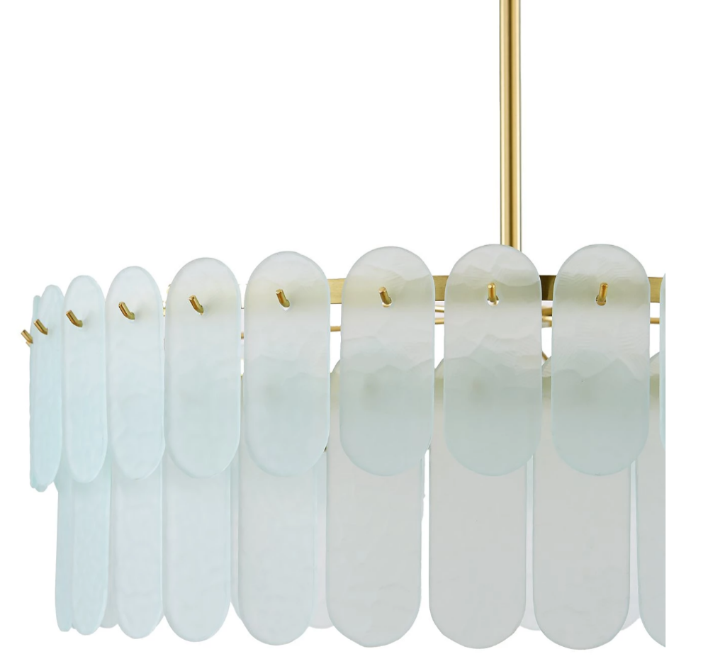 Very Home Glass Oval Chandelier | Modern 3 Light Frosted Glass Ceiling Light