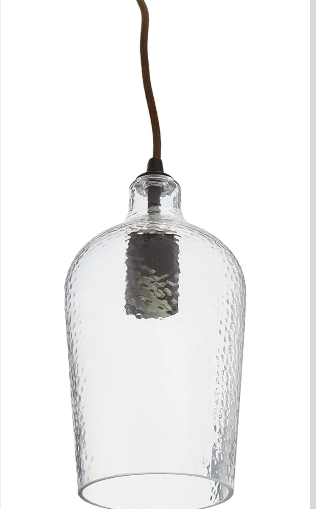 Elk Home Hammered Glass Mini Pendant Light – Clear Textured Glass Ceiling Fixture