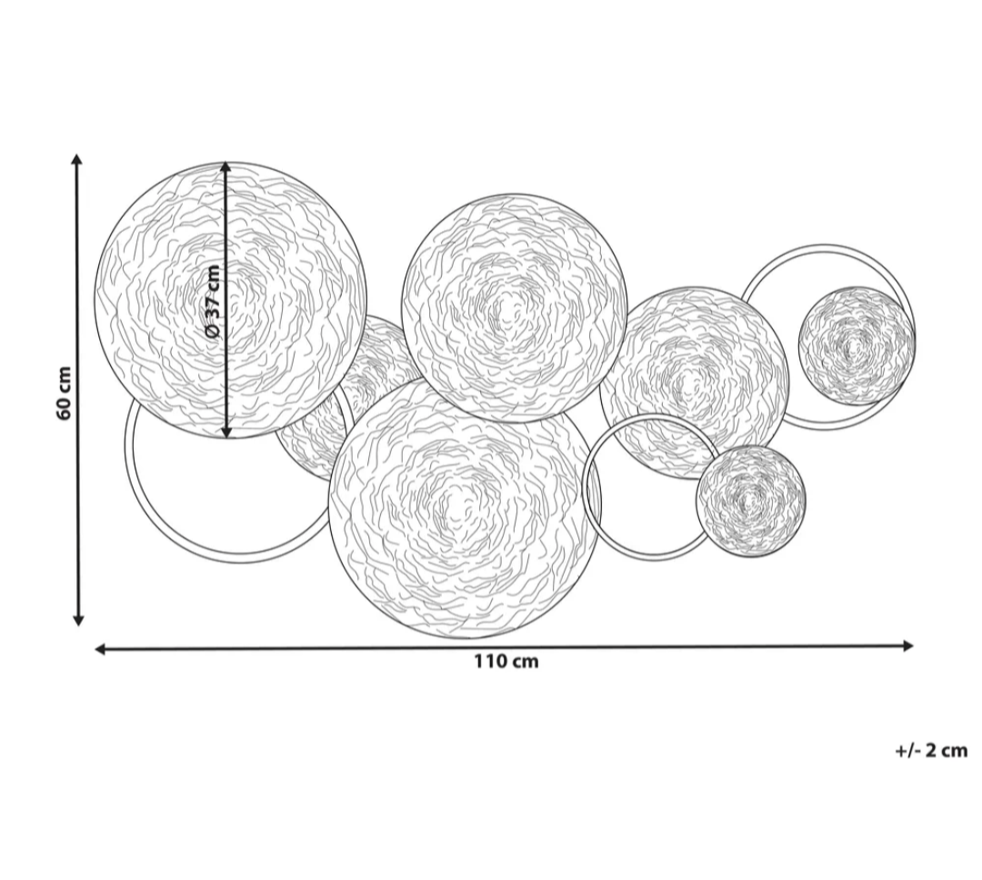 Luxury Wall Decor VANADIUM Metal Art – 60 cm Gold & Silver Handmade
