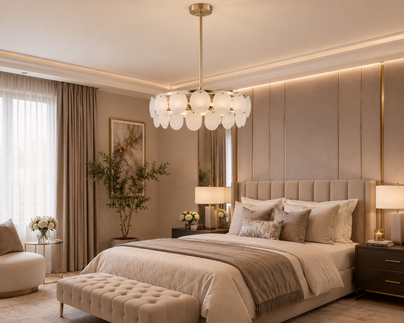 Very Home Glass Circle 5 Light Chandelier Ceiling Light