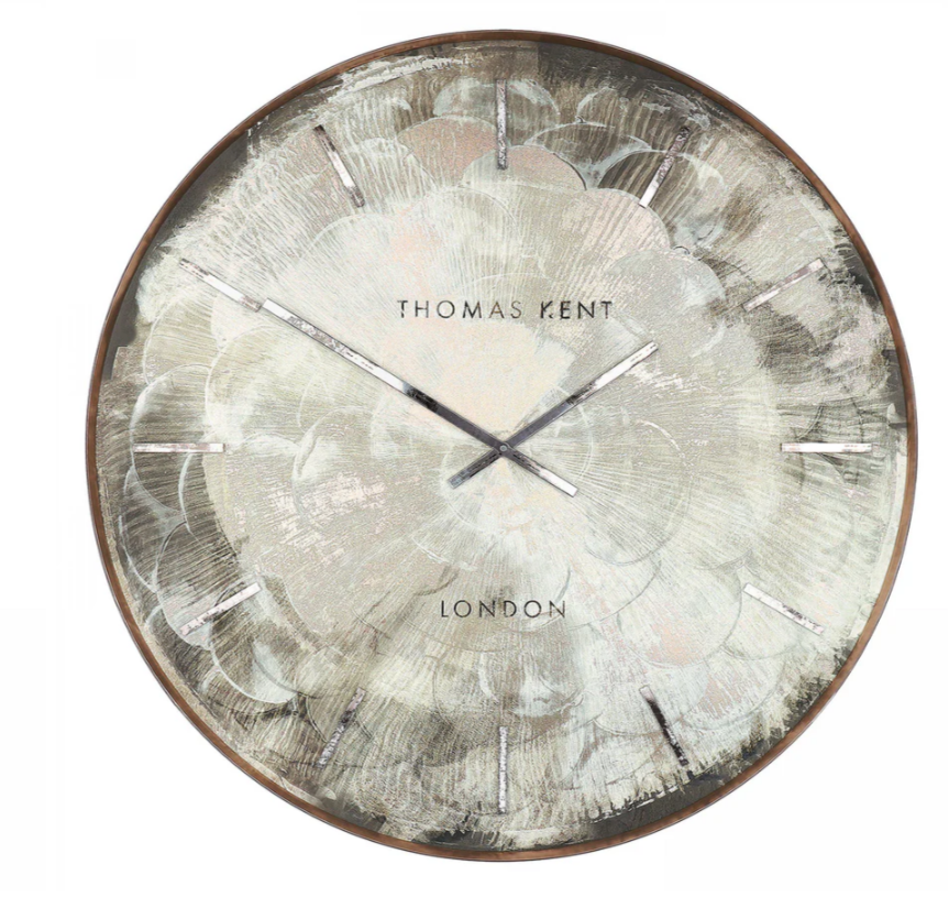 Thomas Kent Charleston Grand Wall Clock – 36" Grey / Silver