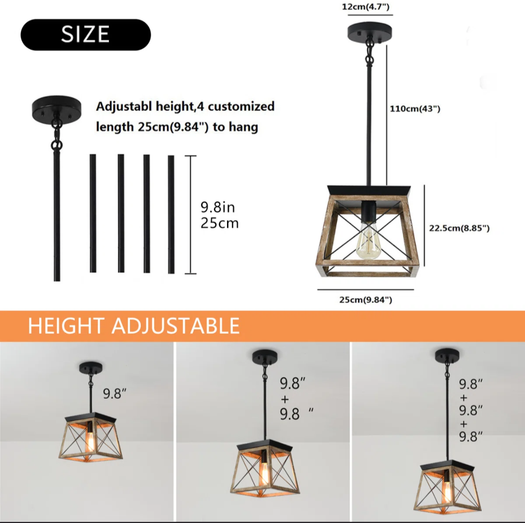 Lantern Pendant Light Rustic Industrial Ceiling Fixture – Matsuda by Borough Wharf