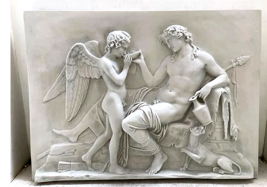 Design Toscano Eros & Dionysus High Relief Wall Frieze – Antique Stone 68.5cm