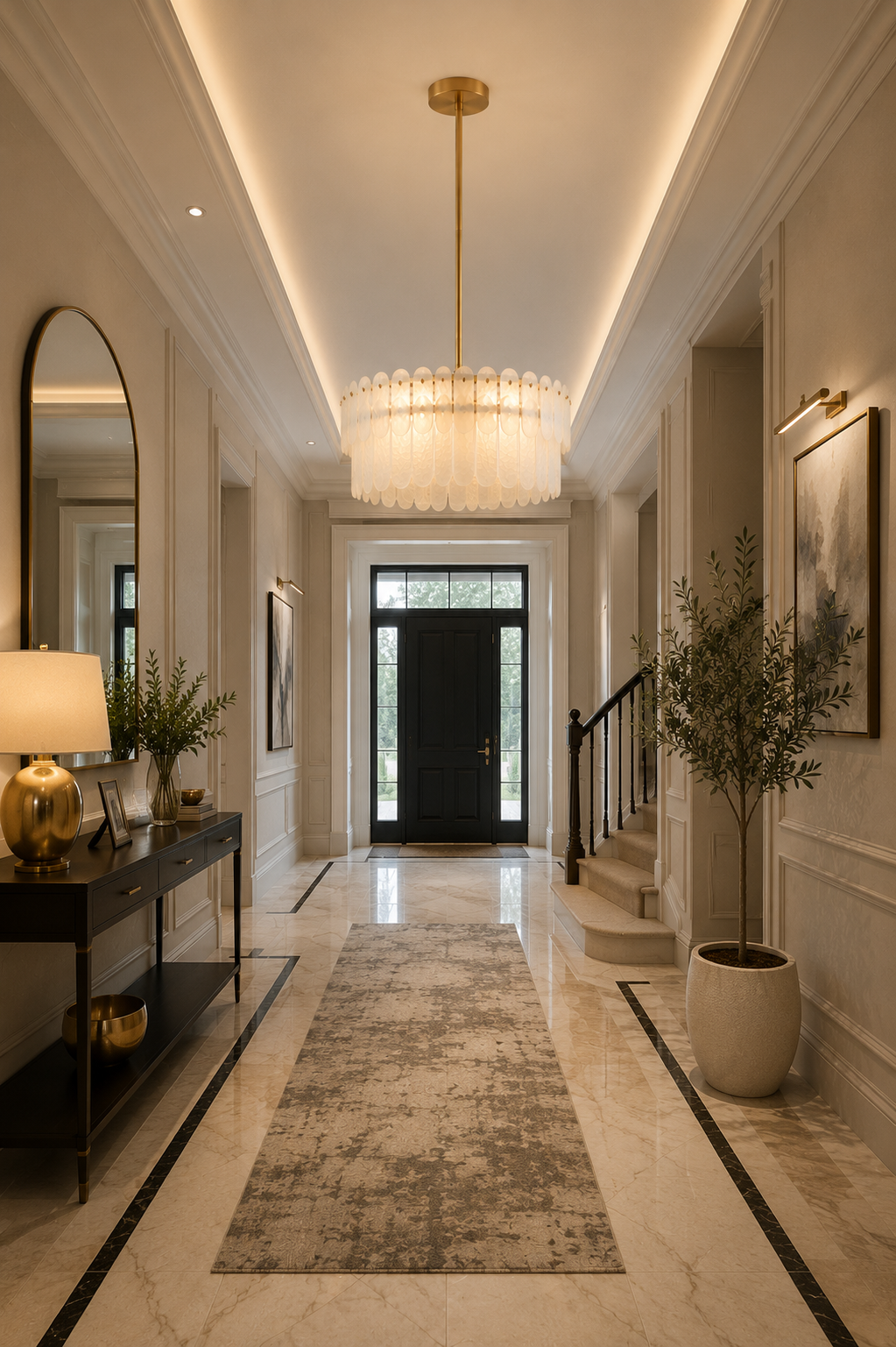 Very Home Glass Oval Chandelier | Modern 3 Light Frosted Glass Ceiling Light