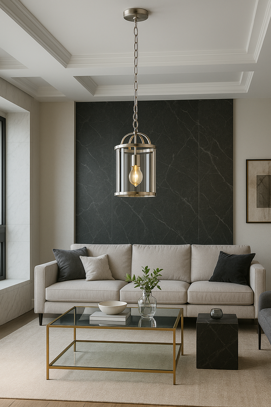 Bearse 1-Light Lantern Pendant Ceiling Light – Adjustable Metal & Glass