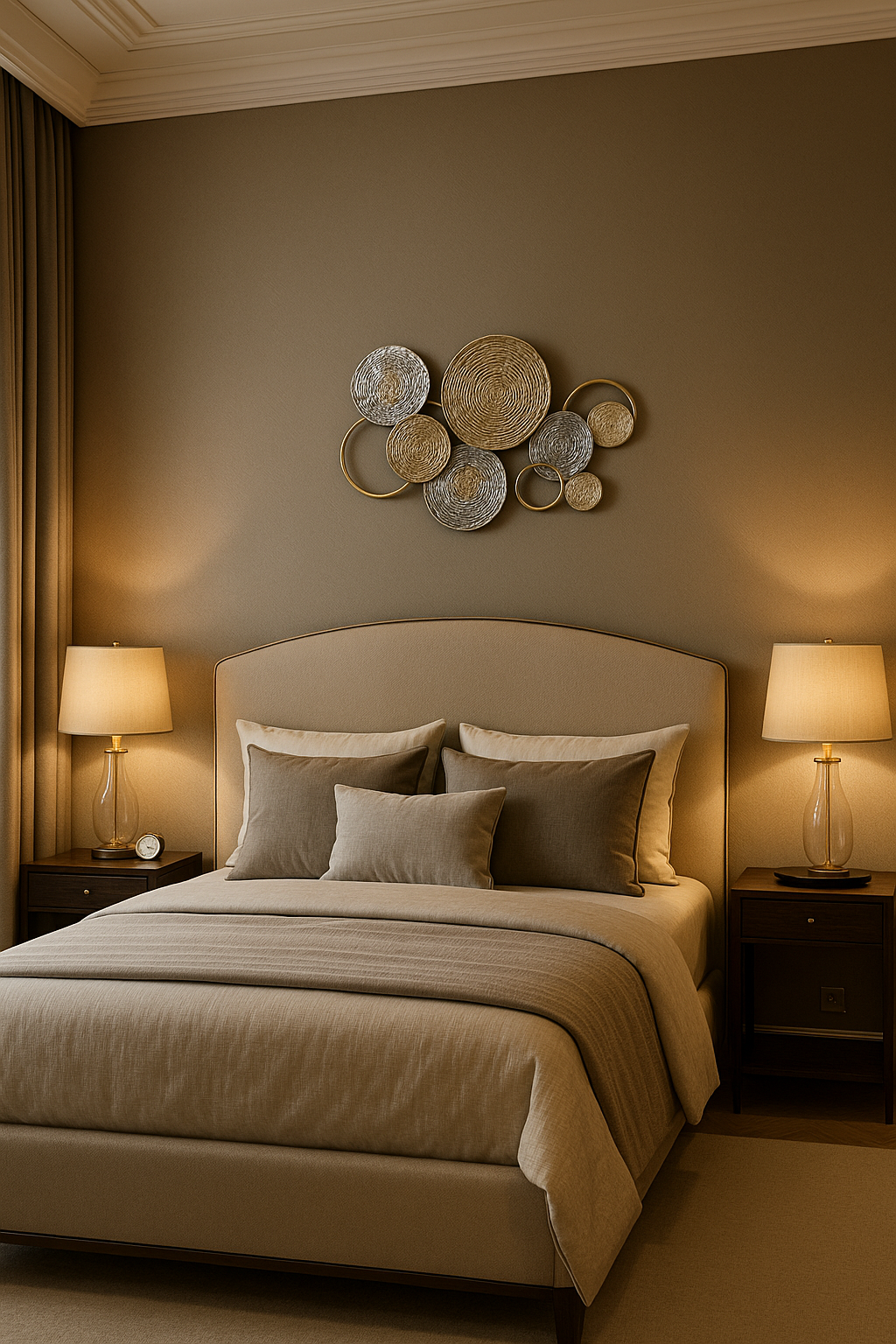 Luxury Wall Decor VANADIUM Metal Art – 60 cm Gold & Silver Handmade