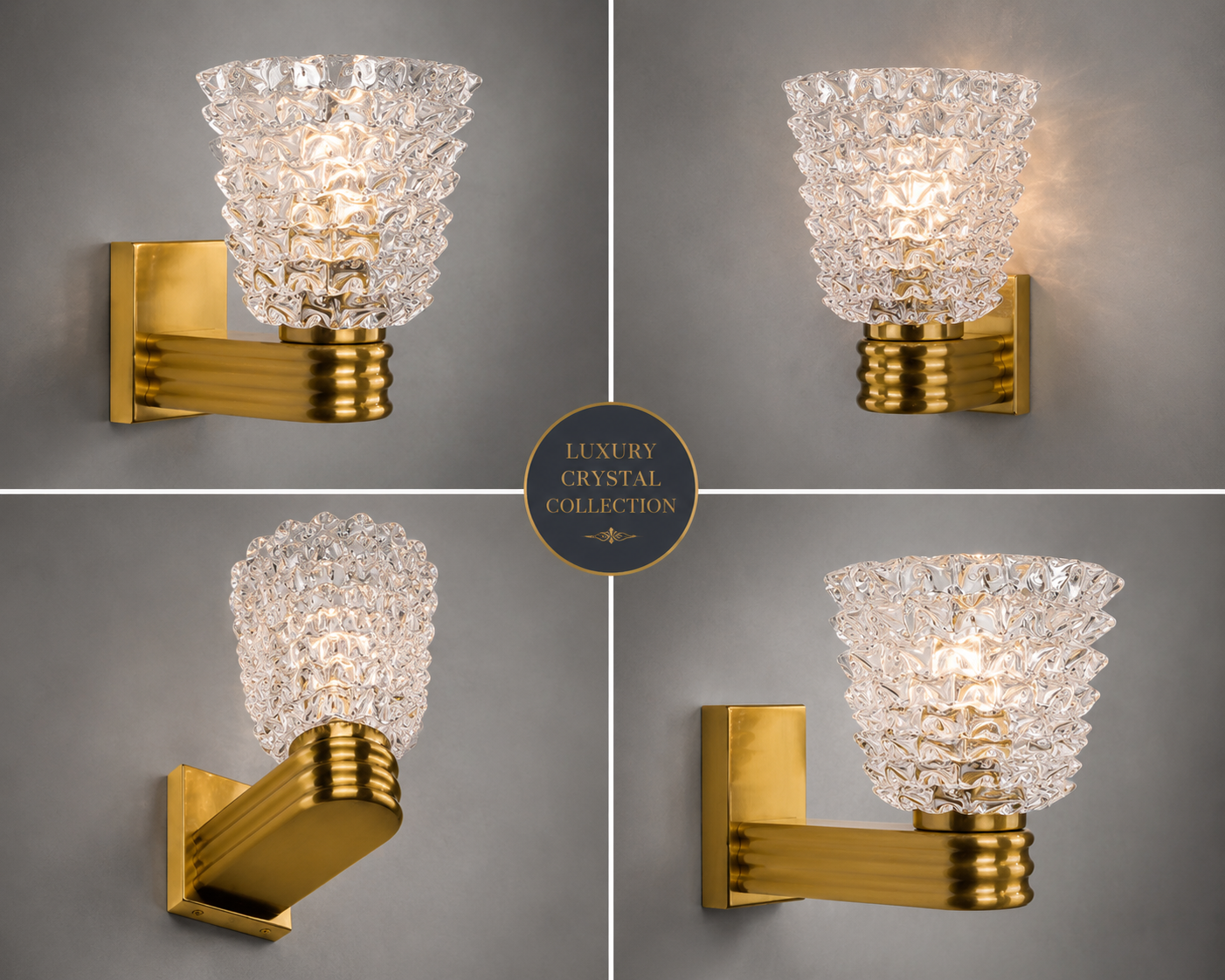 Bella Murano Wall Light – Luxury Italian Glass & Solid Brass Wall Light