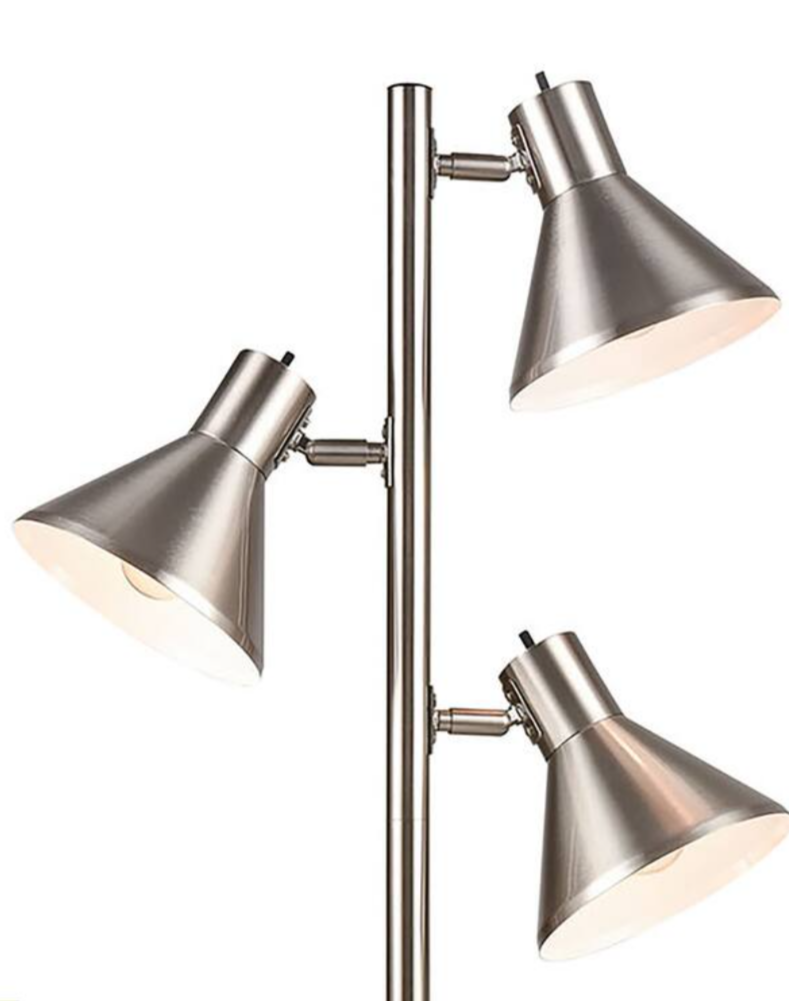 Floor Lamp – Elk Home Loman 65" Satin Nickel 3-Light Tree Style with Adjustable Shades