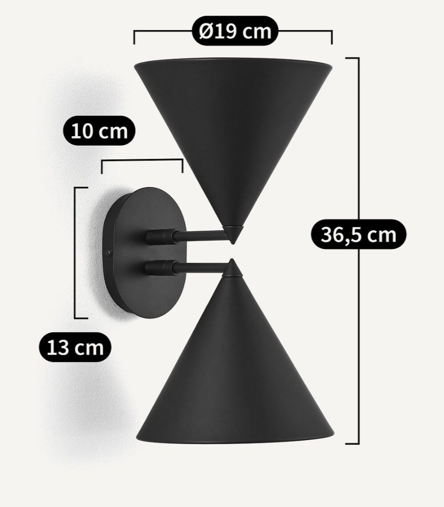 AM.PM Moke Double Cone Wall Light Grey | Adjustable Modern Designer Metal Wall Lamp