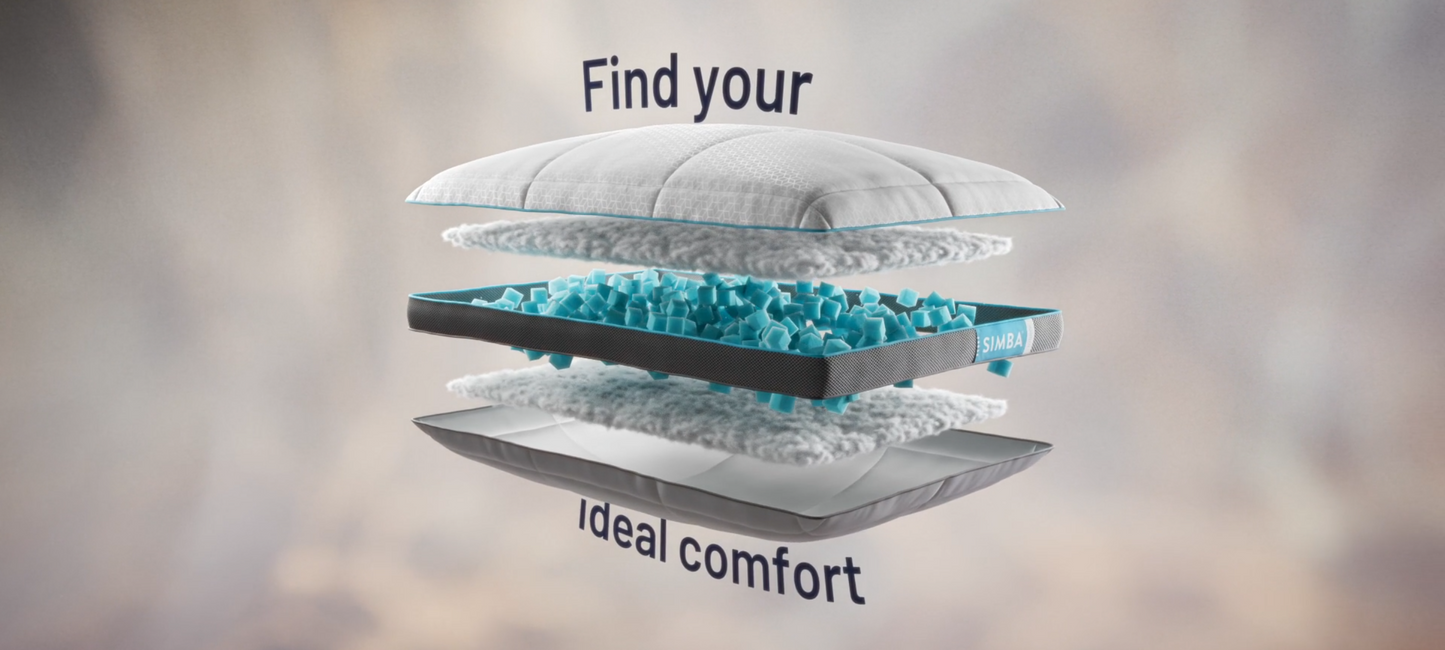 SIMBA Hybrid Pillow | Cooling Memory Foam Pillow with Nanocube Technology | Breathable Luxury Bed Pillow
