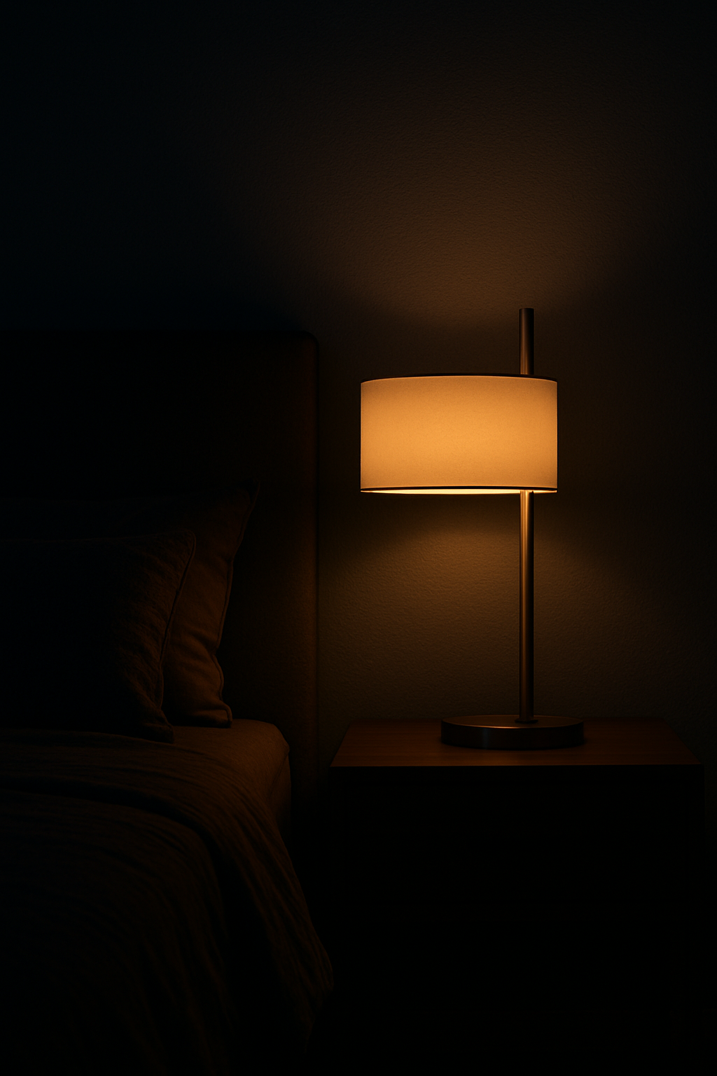 Attwood LED Table Lamp – Polished Nickel with White Faux Silk Shade | Dimond Lighting