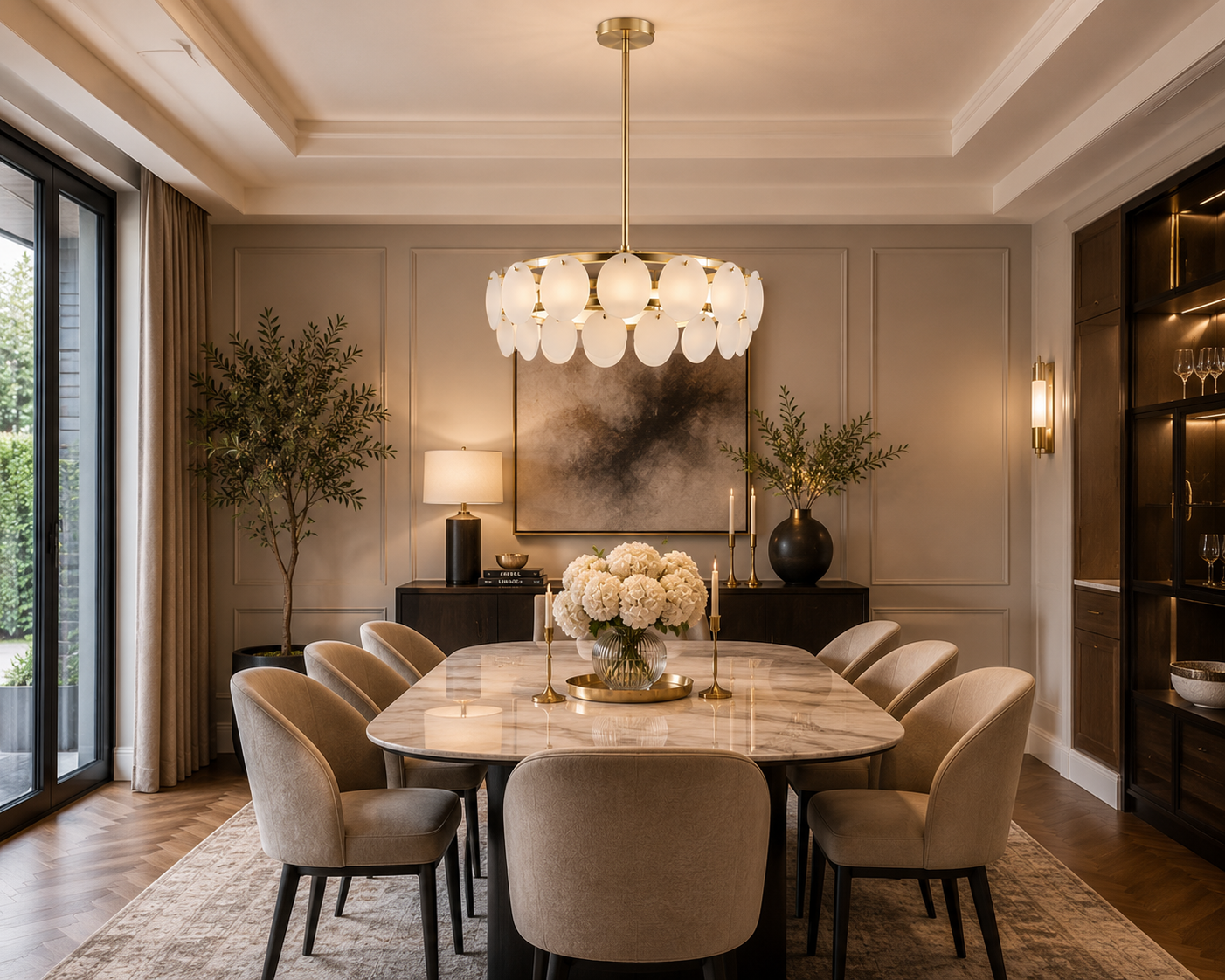 Very Home Glass Circle 5 Light Chandelier Ceiling Light