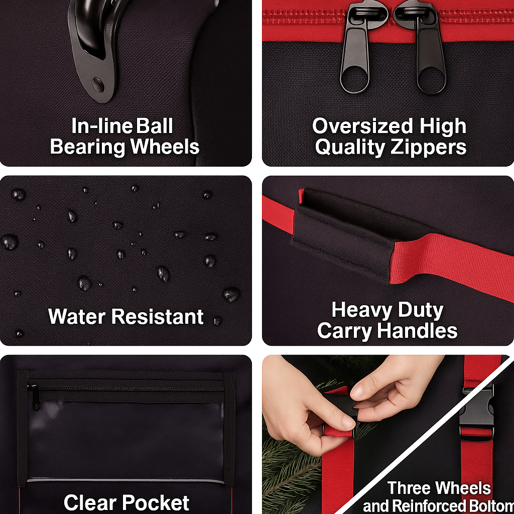 Christmas Tree Storage Bag with Wheels & Heavy Duty Handles – Fits Trees up to 9ft