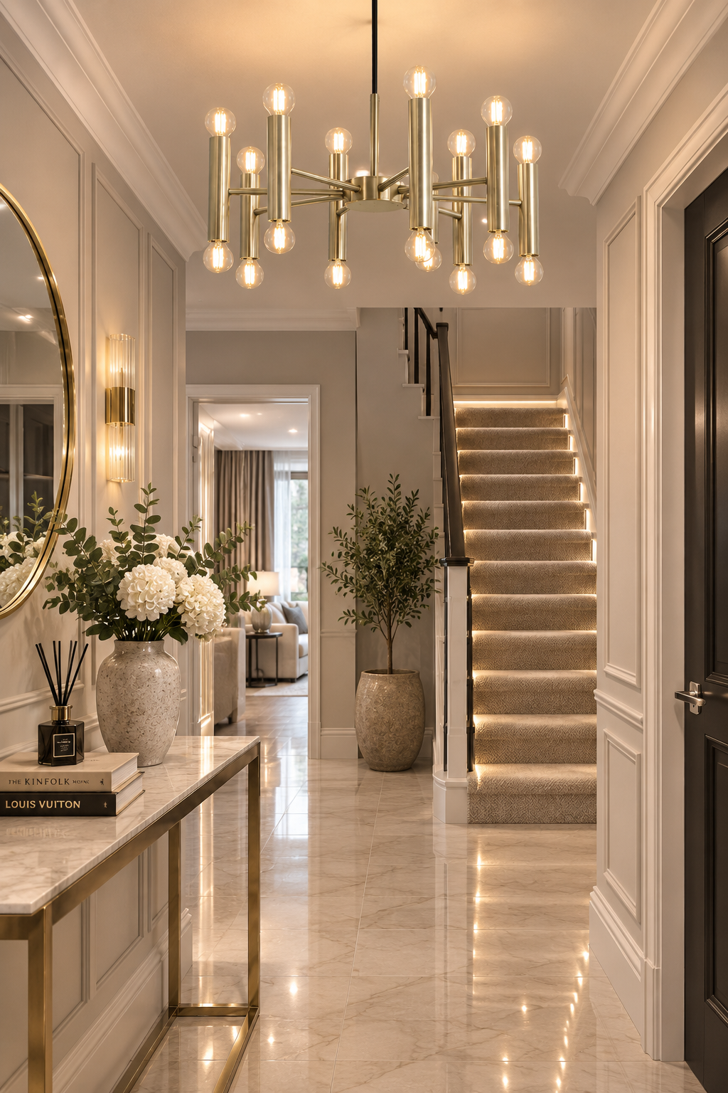 MADE.COM Brass Bell Chandelier Ceiling Light – 16 Light Brass Pendant