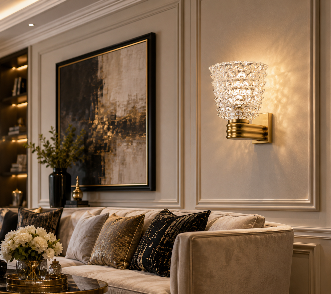 Bella Murano Wall Light – Luxury Italian Glass & Solid Brass Wall Light