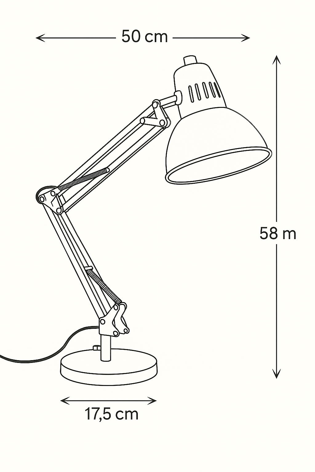 John Lewis Elliott Desk Lamp – Cocoa Gloss Finish Adjustable Task Light