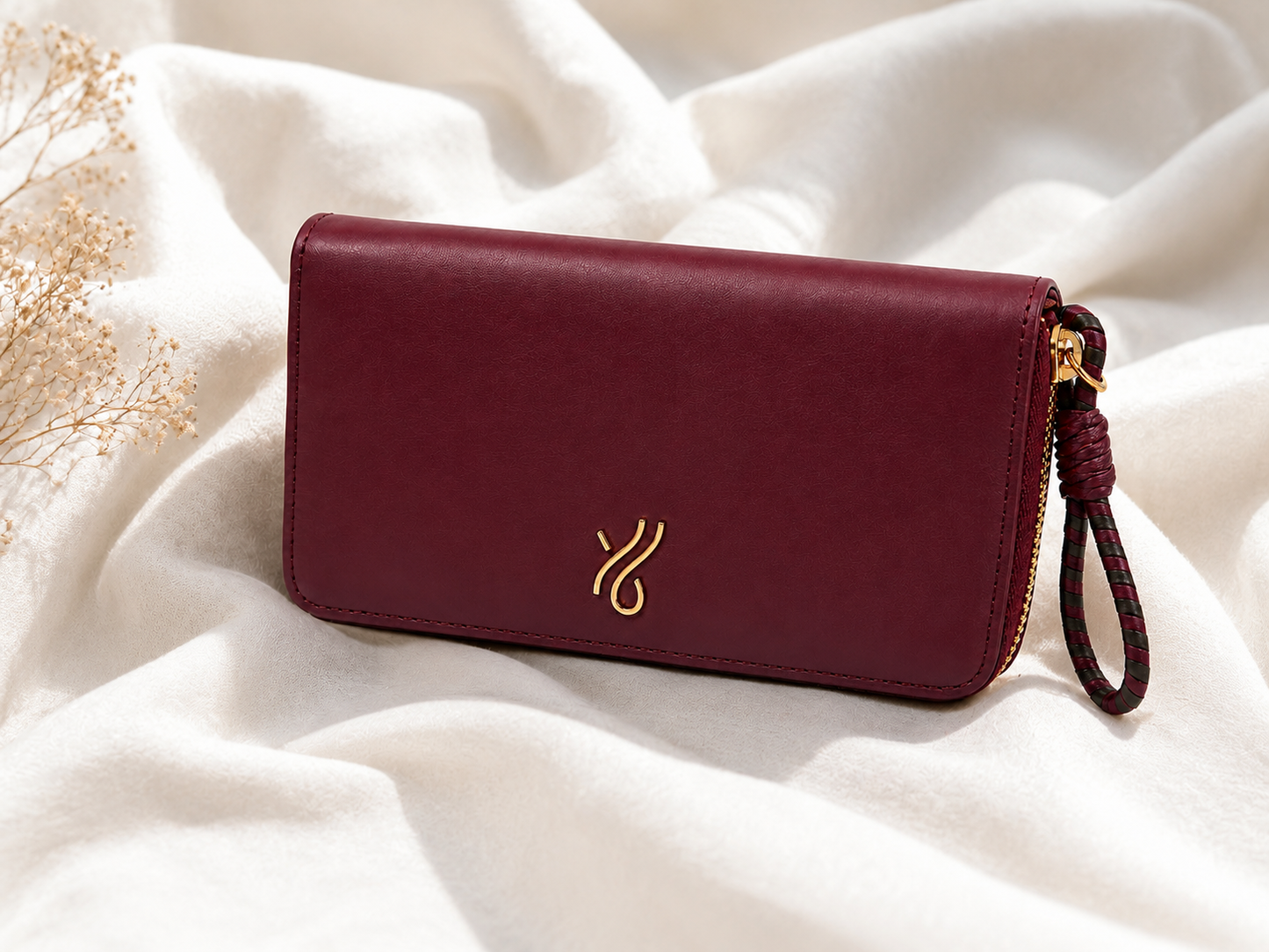 Illicia London Nappa Leather Zip Around Wallet Burgundy Made in Italy BNIB Gift