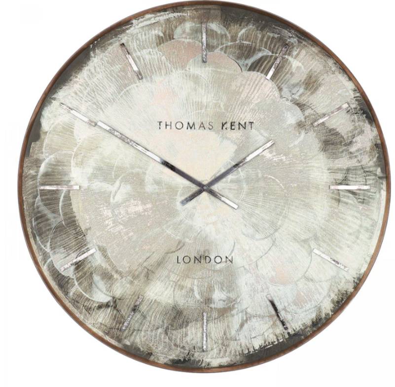 Thomas Kent Charleston Grand Wall Clock – 36" Grey / Silver