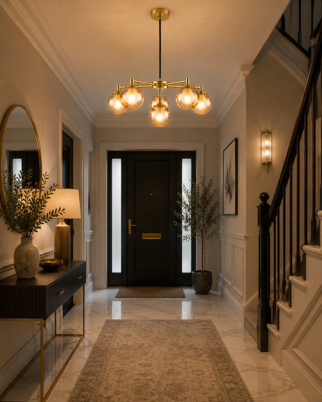 Very Home Double Glass 6 Light Chandelier Ceiling Light