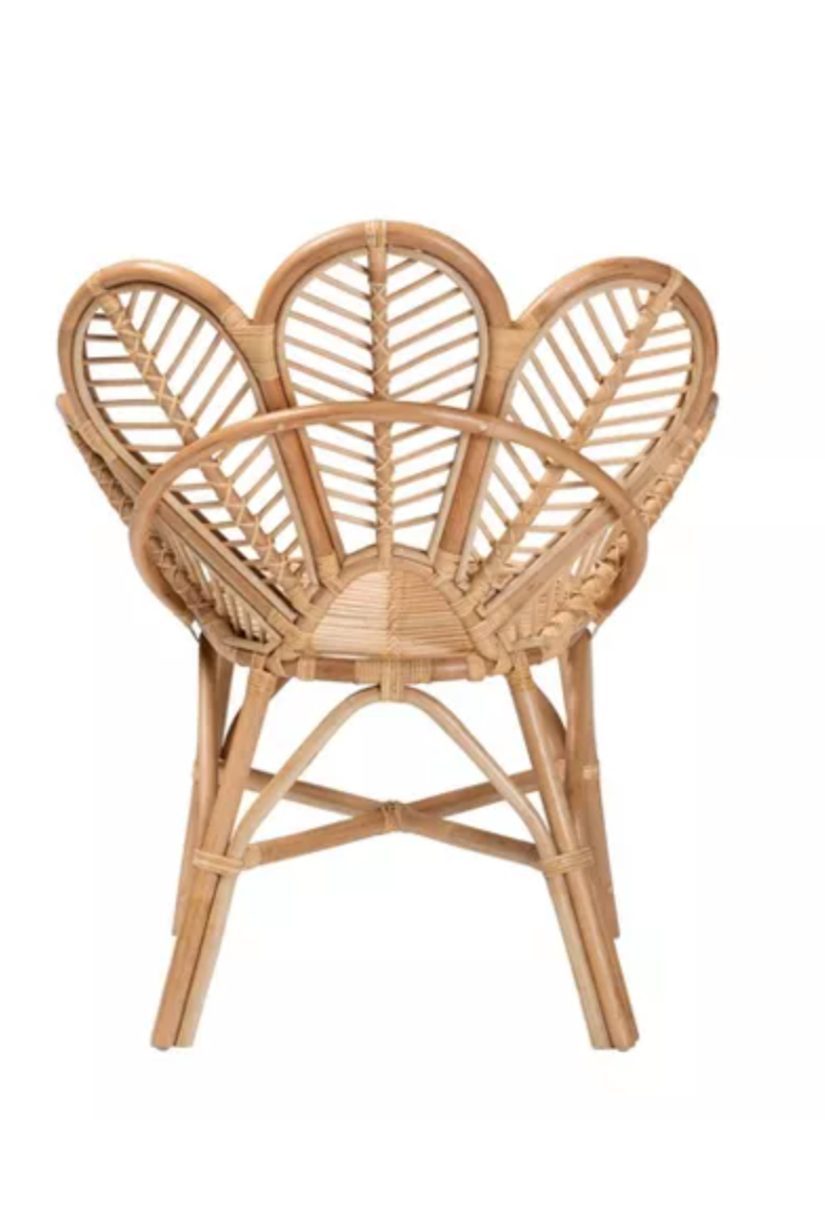 Bali & Pari Eliava Natural Rattan Flower Accent Chair – Natural Brown