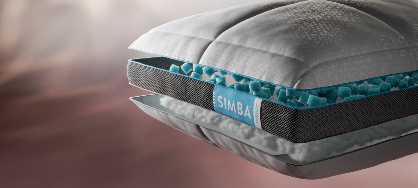SIMBA Hybrid Pillow | Cooling Memory Foam Pillow with Nanocube Technology | Breathable Luxury Bed Pillow
