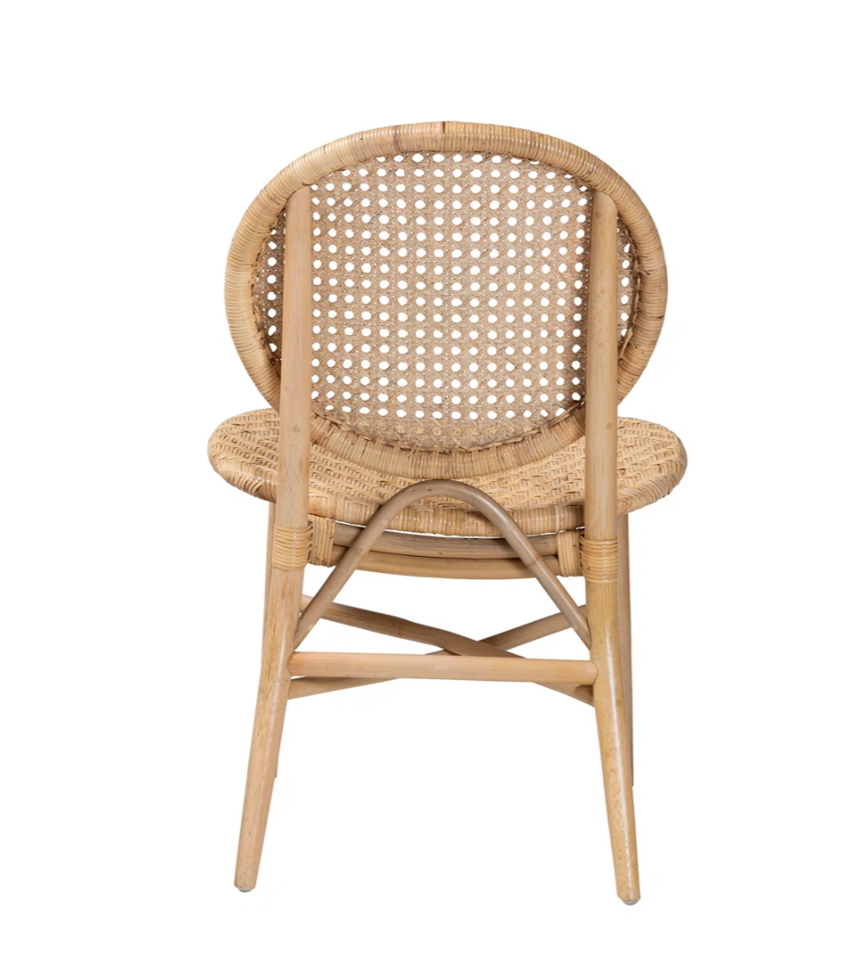 Alejondro Natural Rattan Dining Chair – 17 Stories King Louis Back Handcrafted Bohemian Side Chair (Fully Assembled)