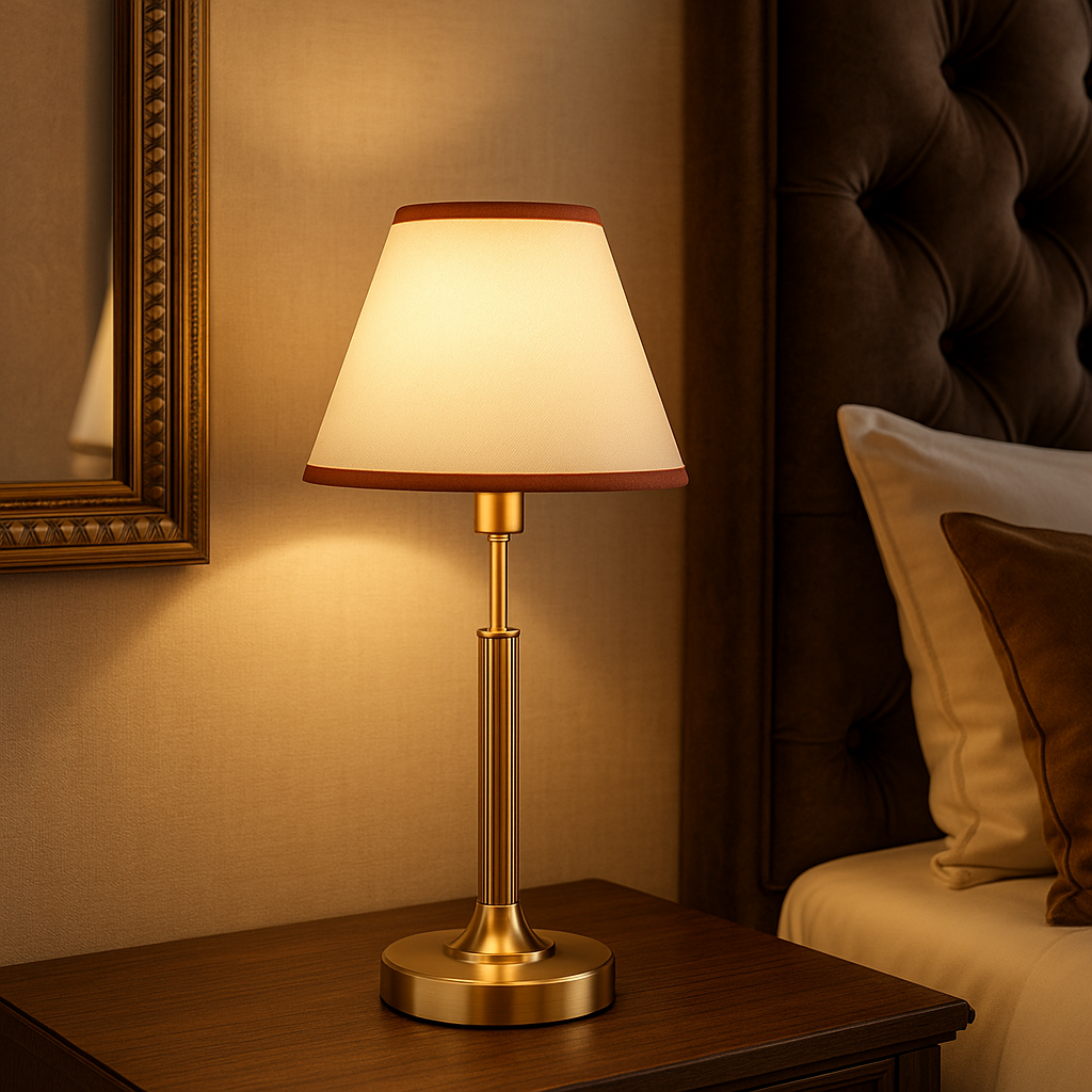 John Lewis Baily Large Rechargeable Brass Table Lamp – Cordless LED Touch Control