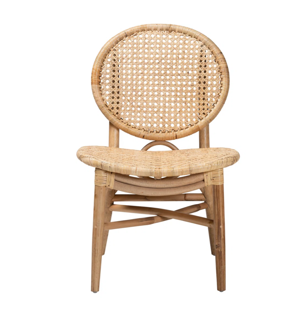Alejondro Natural Rattan Dining Chair – 17 Stories King Louis Back Handcrafted Bohemian Side Chair (Fully Assembled)