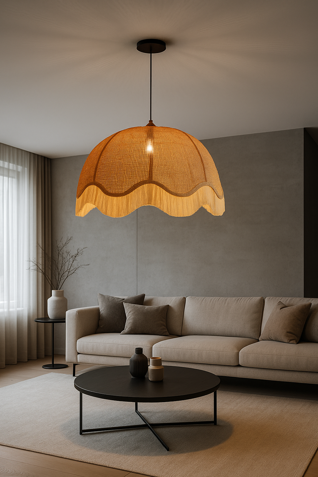 Lightshade – La Redoute Interieurs Daphné 69cm Fringed Rattan Bohemian Ceiling Pendant