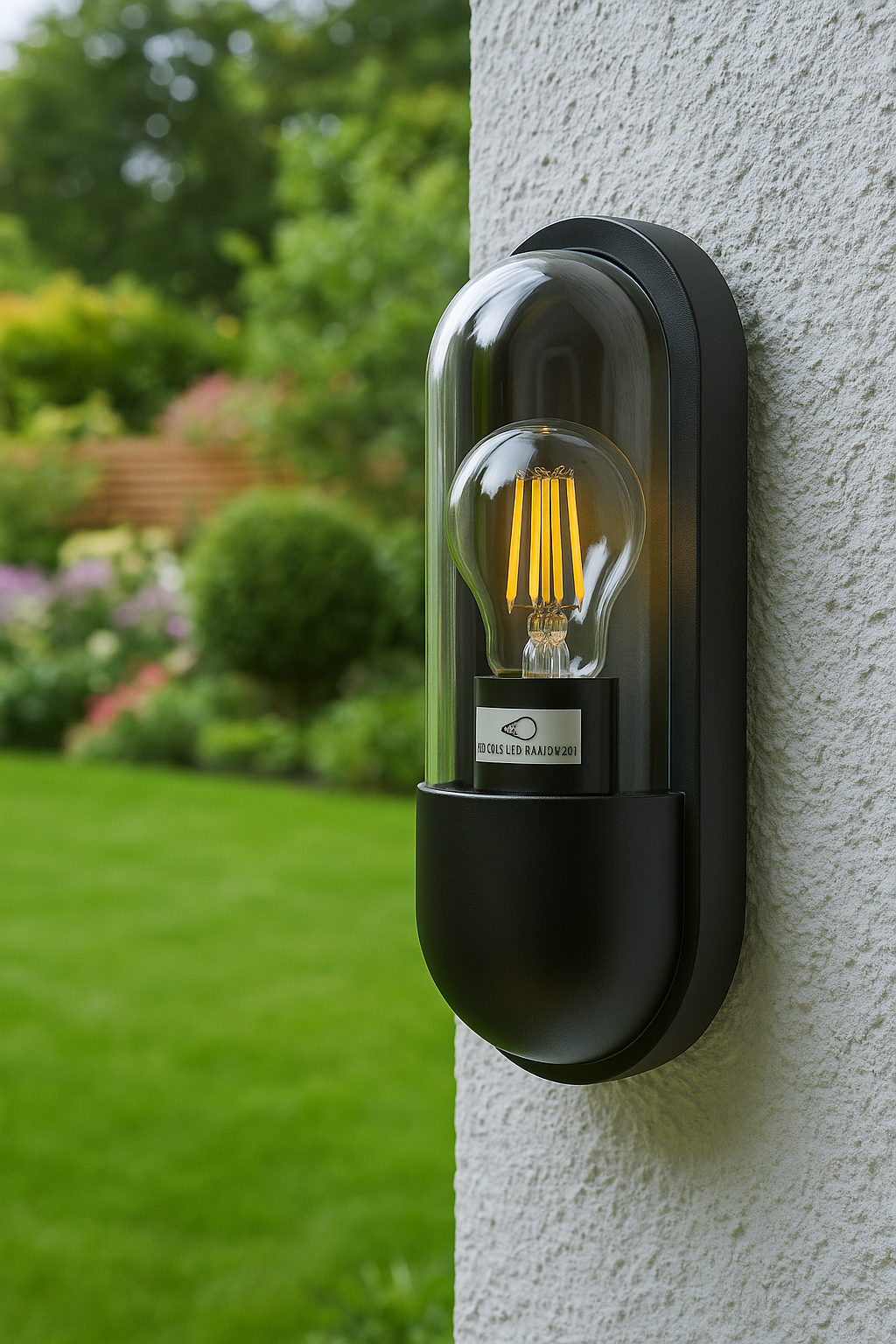Black Outdoor Wall Light – Modern Curved Exterior Lantern, IP44 Waterproof, E27 LED Compatible