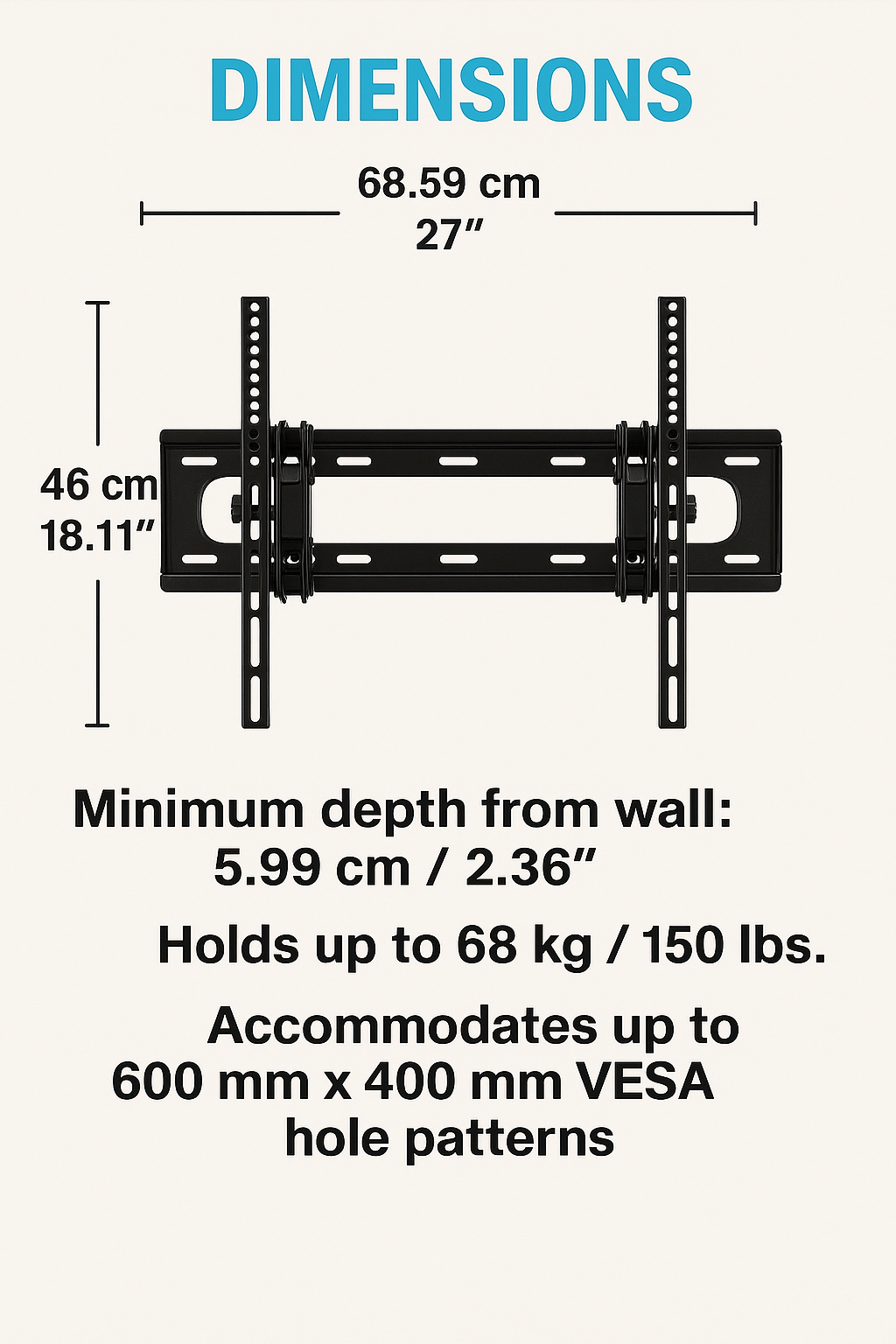 TV Wall Mount – Sanus Simplicity SLT3 Tilting Bracket 37-90 Inch Heavy Duty 68kg