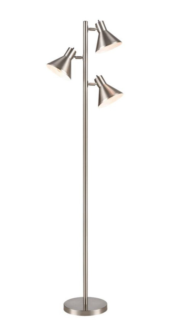 Floor Lamp – Elk Home Loman 65" Satin Nickel 3-Light Tree Style with Adjustable Shades