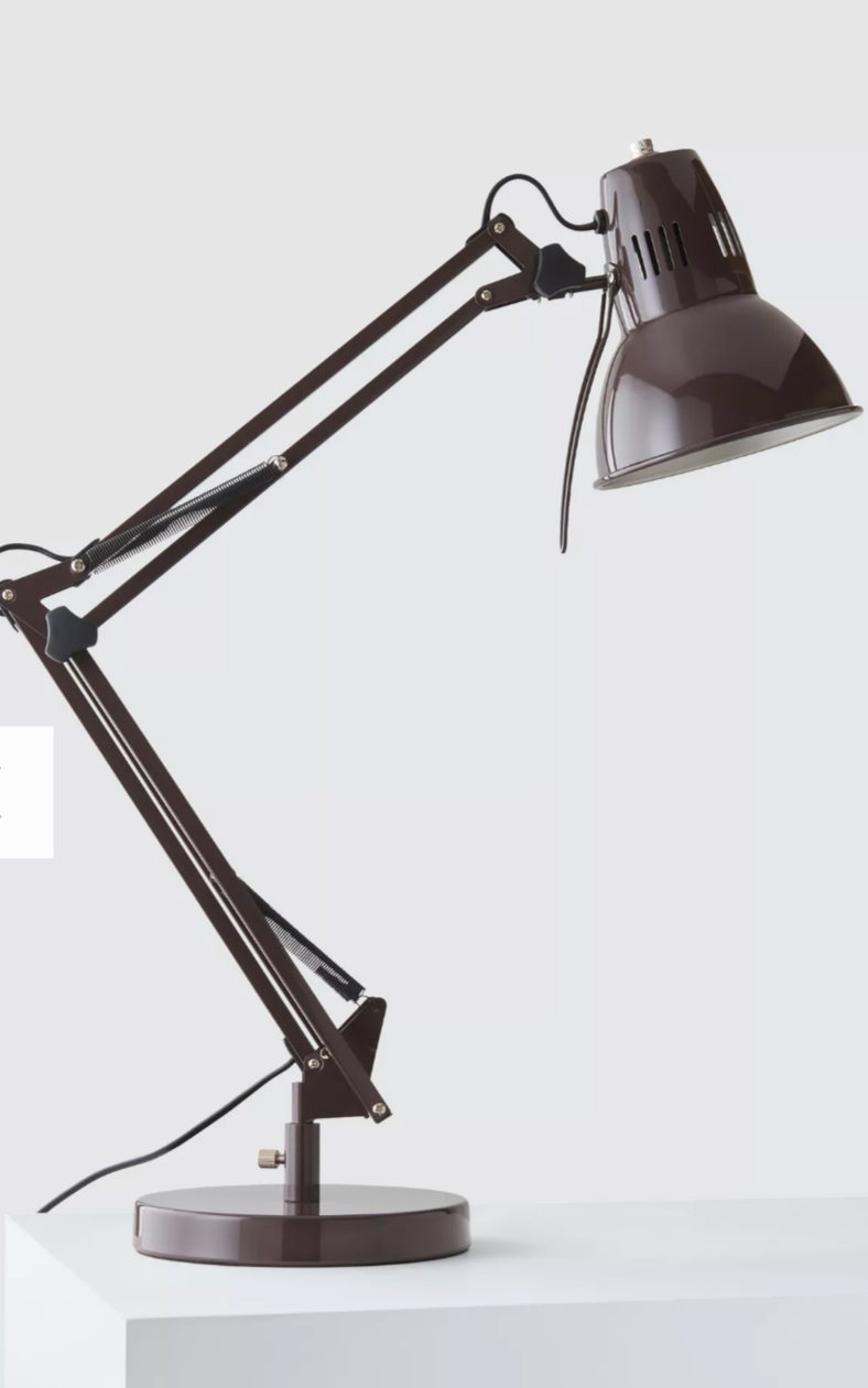 John Lewis Elliott Desk Lamp – Cocoa Gloss Finish Adjustable Task Light