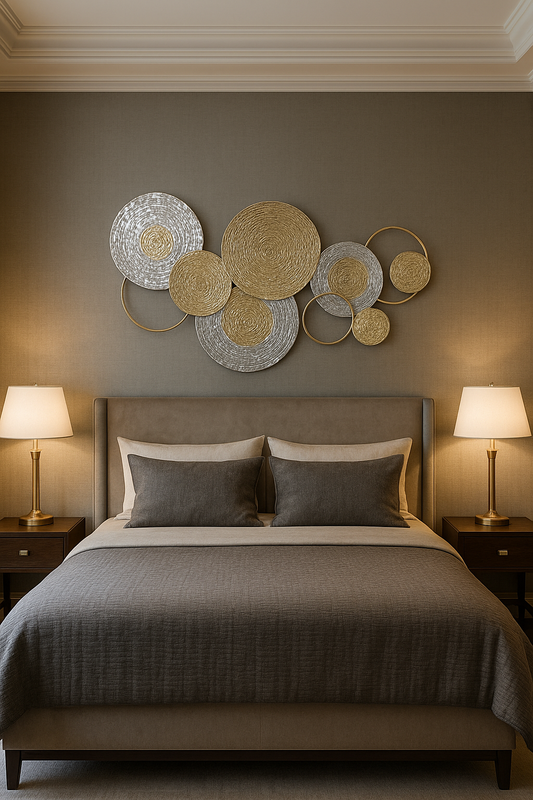 Luxury Wall Decor VANADIUM Metal Art – 60 cm Gold & Silver Handmade