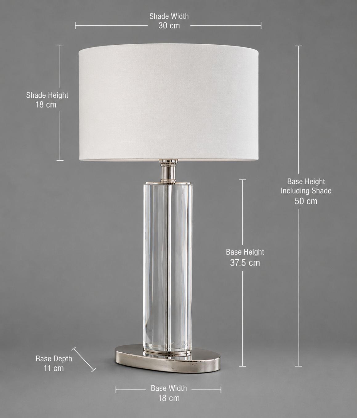 RV Astley Lisle Nickel Crystal Glass Table Lamp with Opal Shade