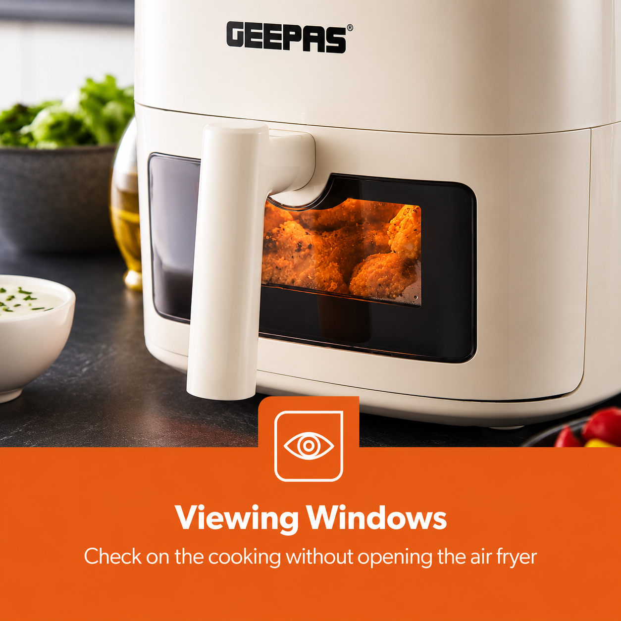 Geepas 4.5L Air Fryer GAF37536UK Oil Free 1200W White