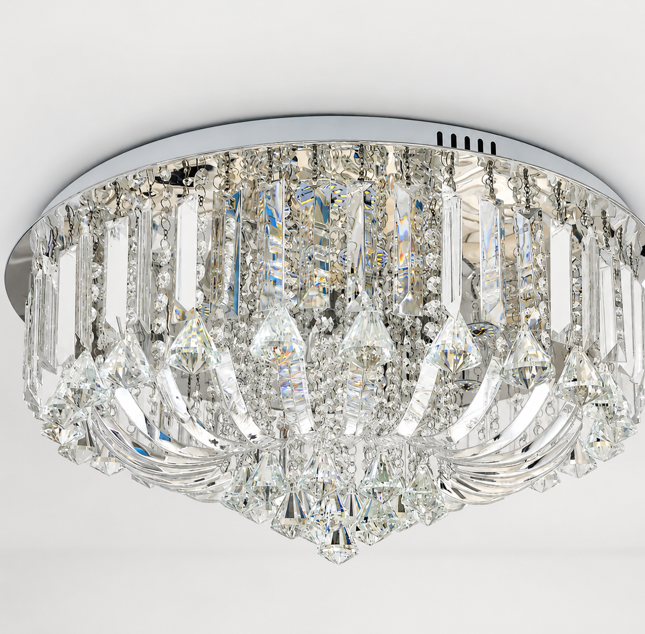 Genuine K9 Crystal LED Flush Ceiling Light with Bluetooth Speaker