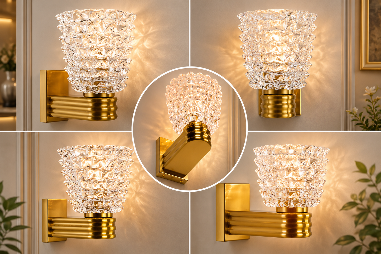 Bella Murano Wall Light – Luxury Italian Glass & Solid Brass Wall Light